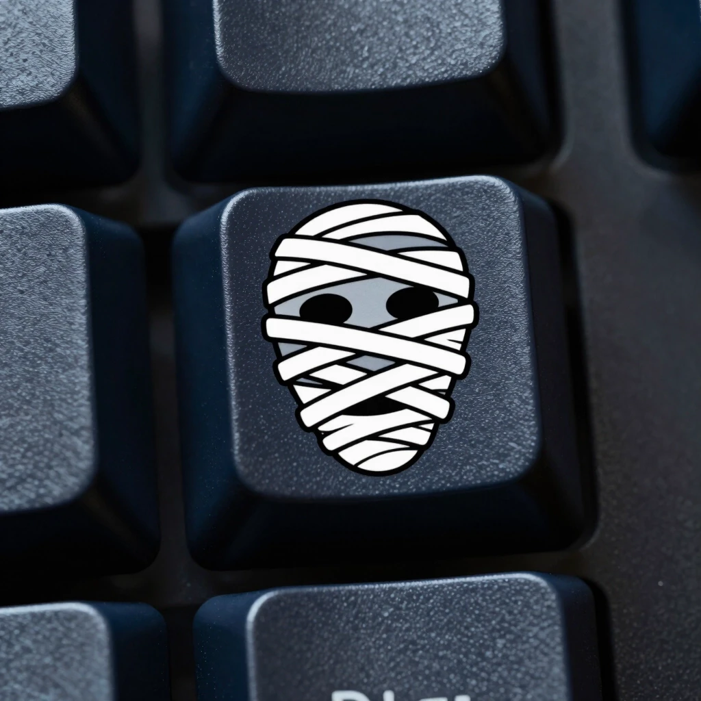 A mummy face keycap engraved on the entire key in an enlarged size for the gaming keyboard — работа пользователя Радужная Оптика