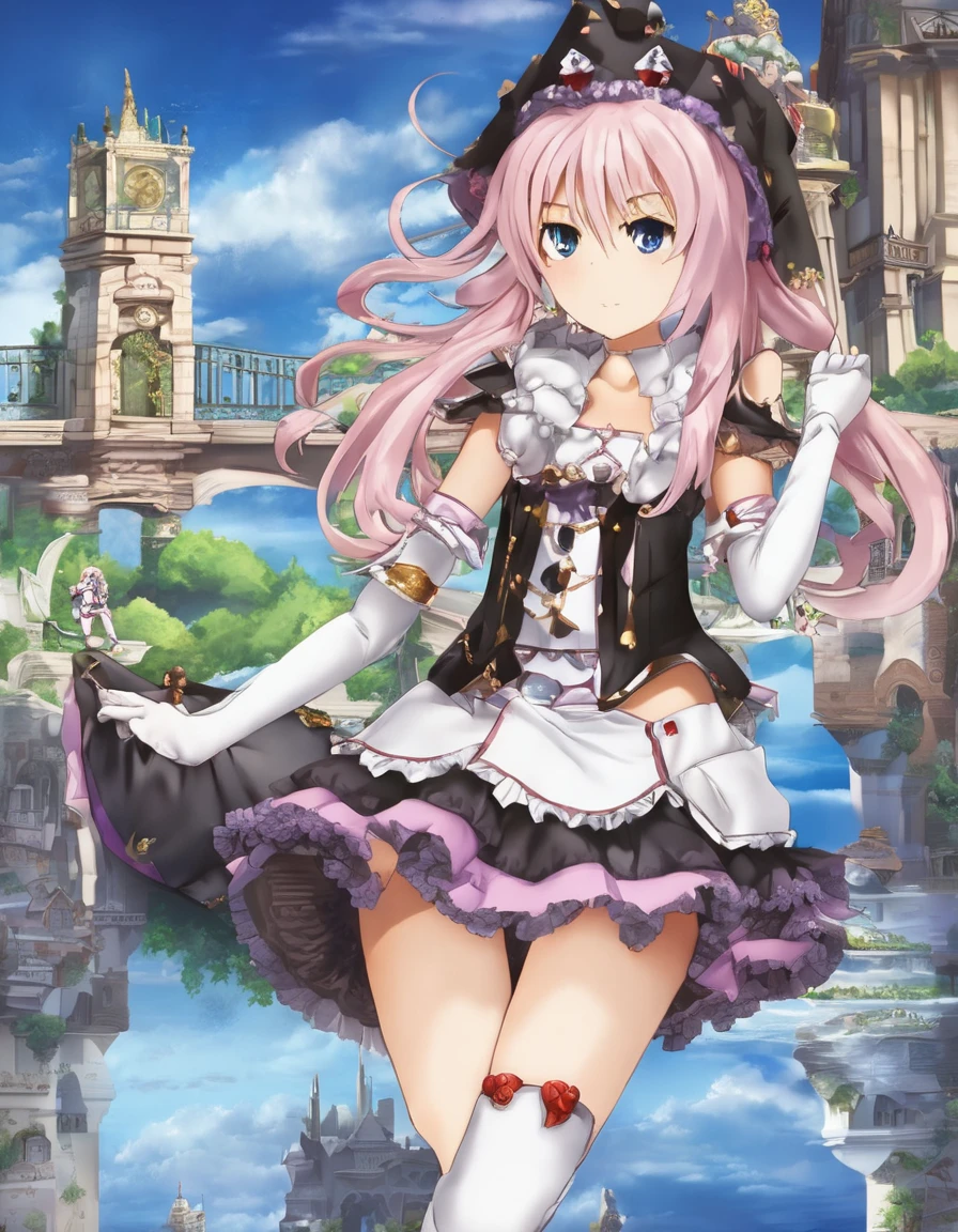 Neptunia-woman, full height, (style Hyperdimension Neptunia: 2) (style: detailed black and white) background is grey — работа пользователя Новаторская Симметрия