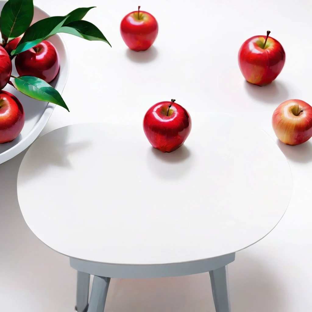 a red apple on a white table — работа пользователя Сильная Оптика