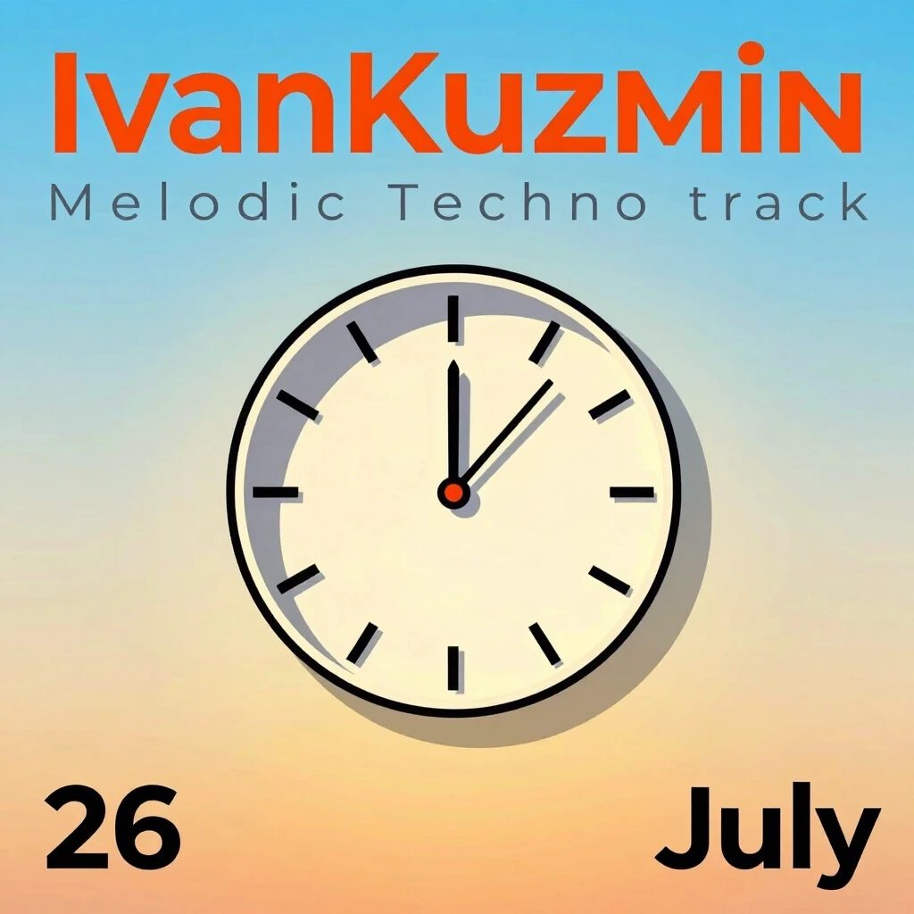 Обложка к треку в стиле Melodic Techno, исполнитель IvanKuzmin, трек называется 26 july. На обложке изображено уходящее лето и проходящее время, но она должна быть…