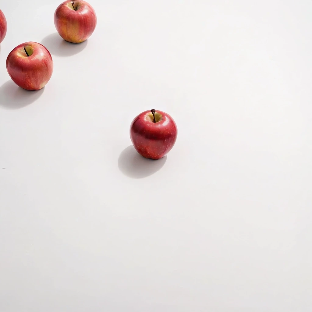 a red apple on a white table — работа пользователя Сильная Оптика