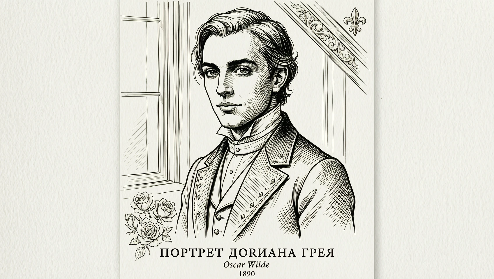 иллюстрация к произведению "Портрет Дориана Грея", стиль скетч — работа пользователя Живая Ламия