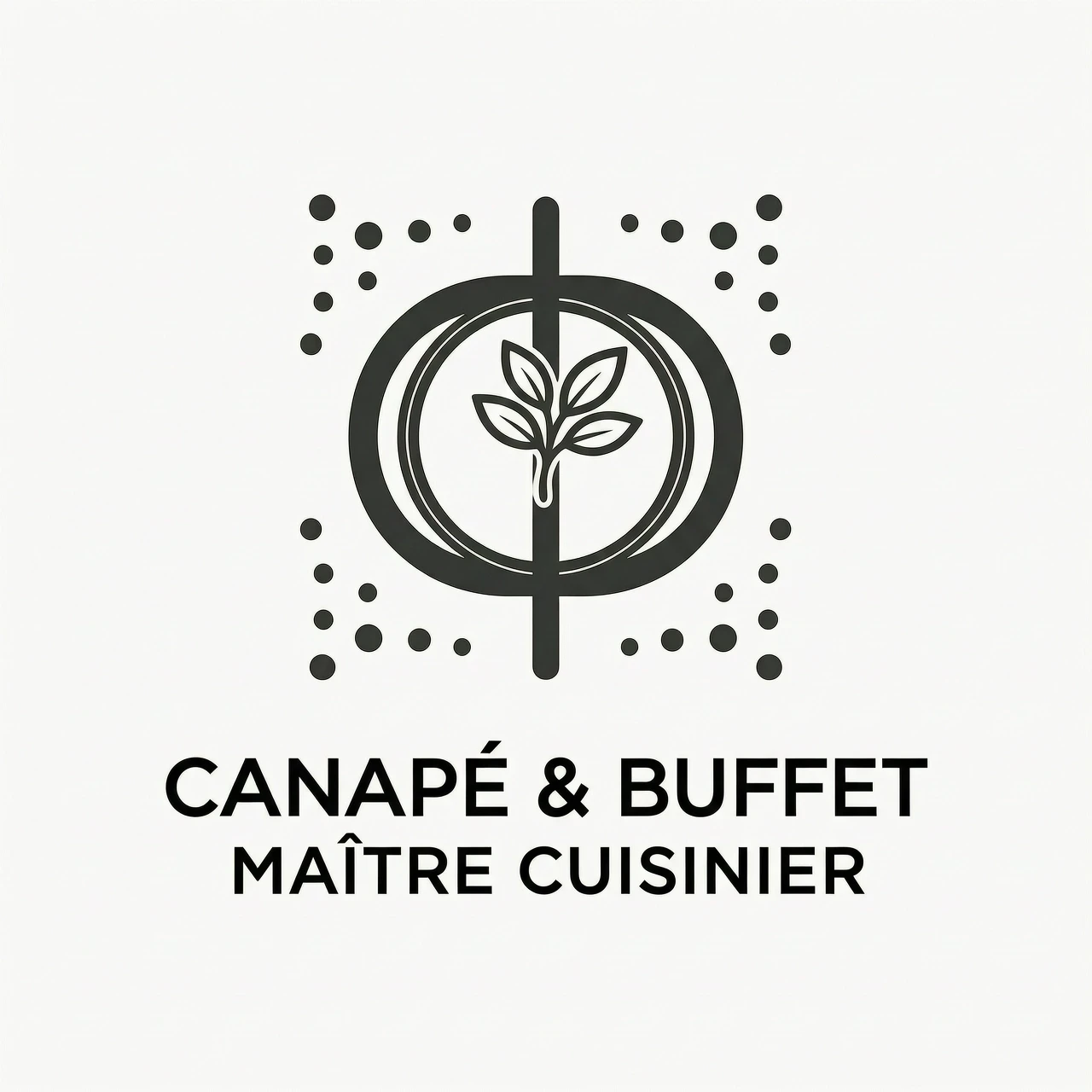 Vector logo for a self‑employed canapé and buffet master. Style: clean line art, minimalist, geometric, negative space. Central element: stylized letter “Ф” that cleverly…
