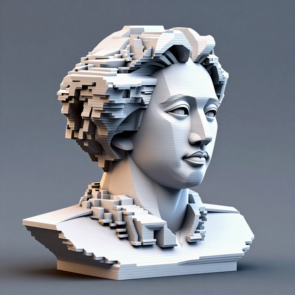 A 3D printed statue showing the layers of printing. — работа пользователя Вулканическая Прозрачность