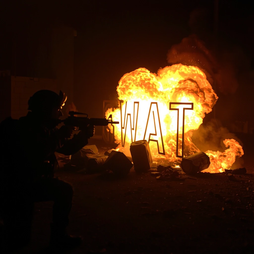сделай картинку с надписью SWAT чтоб на заднем фоне был огонь — работа пользователя Таинственная Нирвана