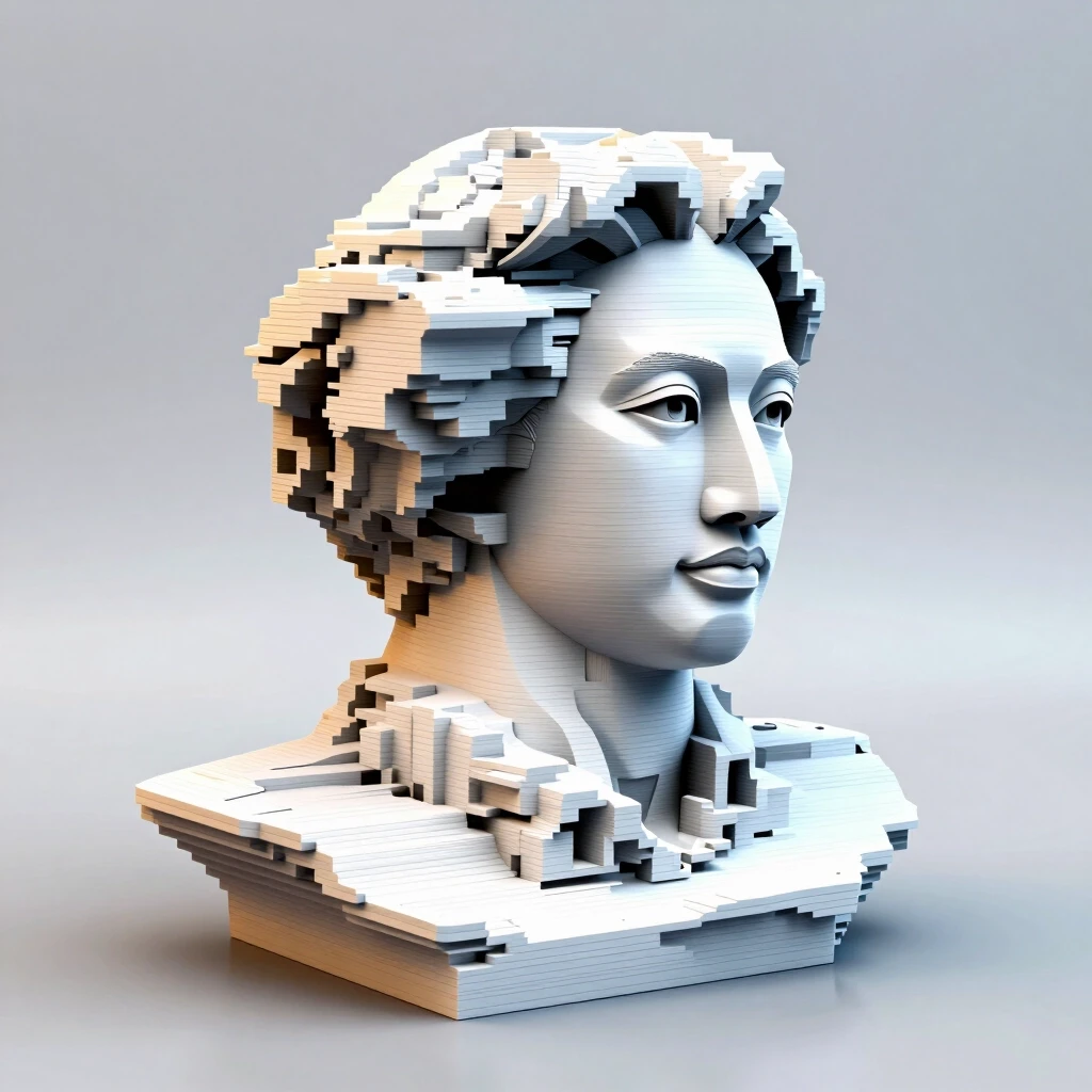 A 3D printed statue showing the layers of printing. — работа пользователя Вулканическая Прозрачность