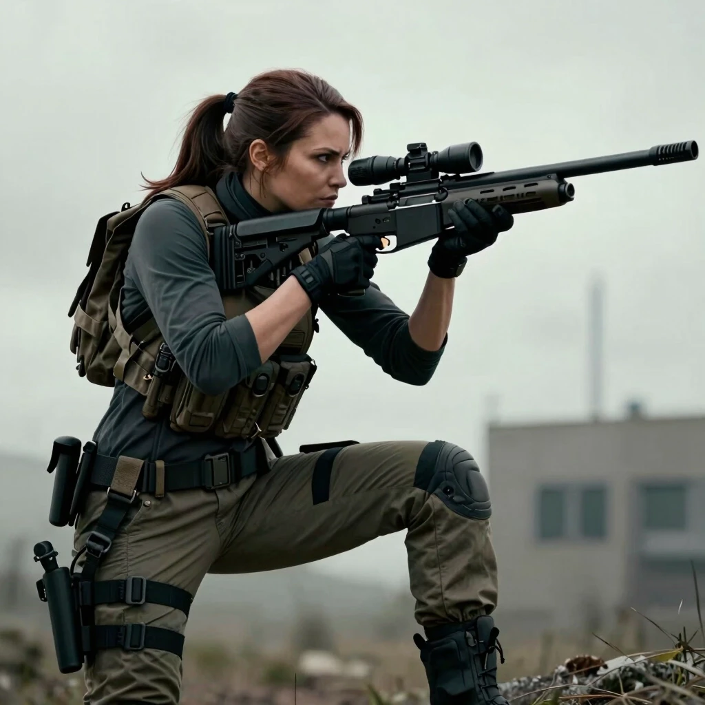 Quiet из Metal Gear Solid V , девушка снайпер , залезла ко мне на плечи , — работа пользователя Кисть художника
