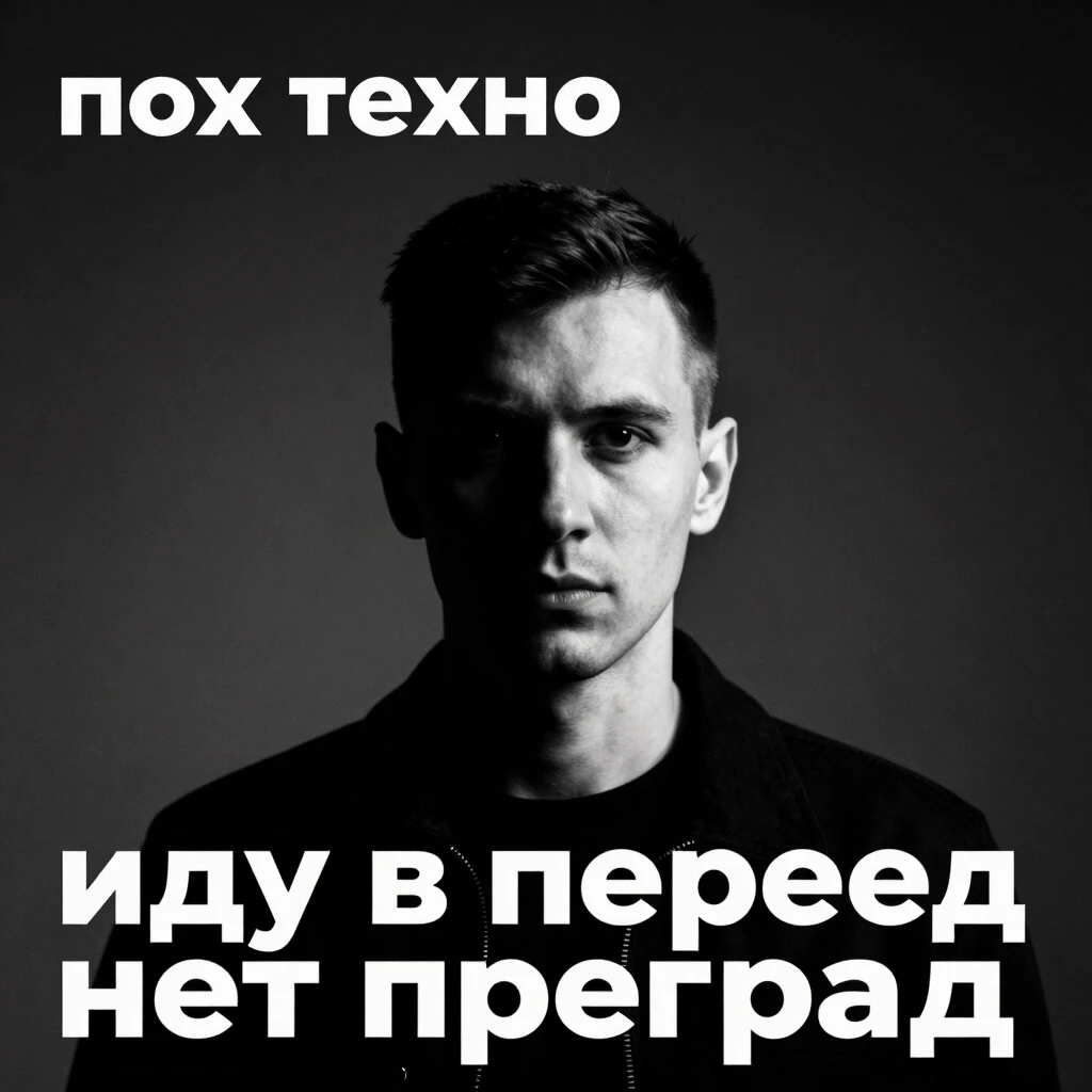 Обложка трека в стиле "пох техно". "иду в перед нет преград" — работа пользователя Неземная Трансмутация