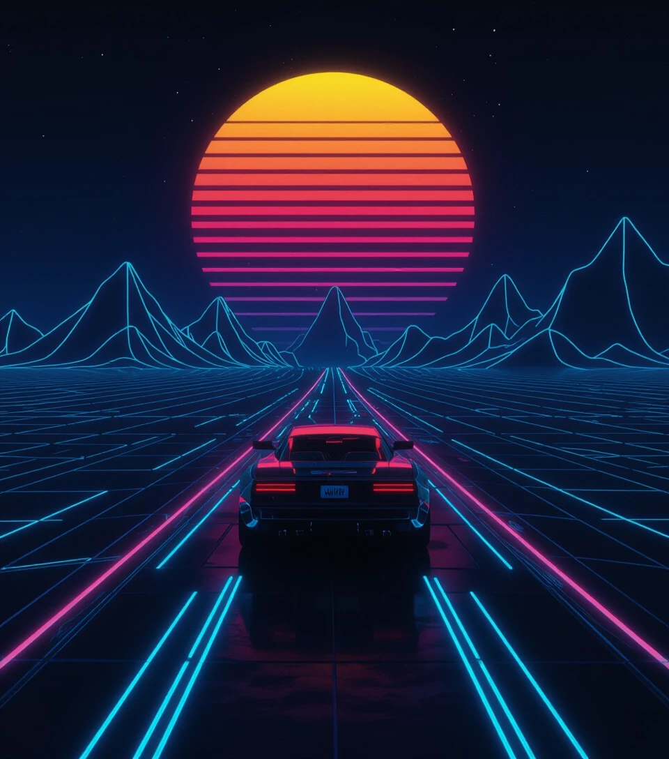 Эхо в тишине synthwave, retrowave — работа пользователя Быстрая Паутина