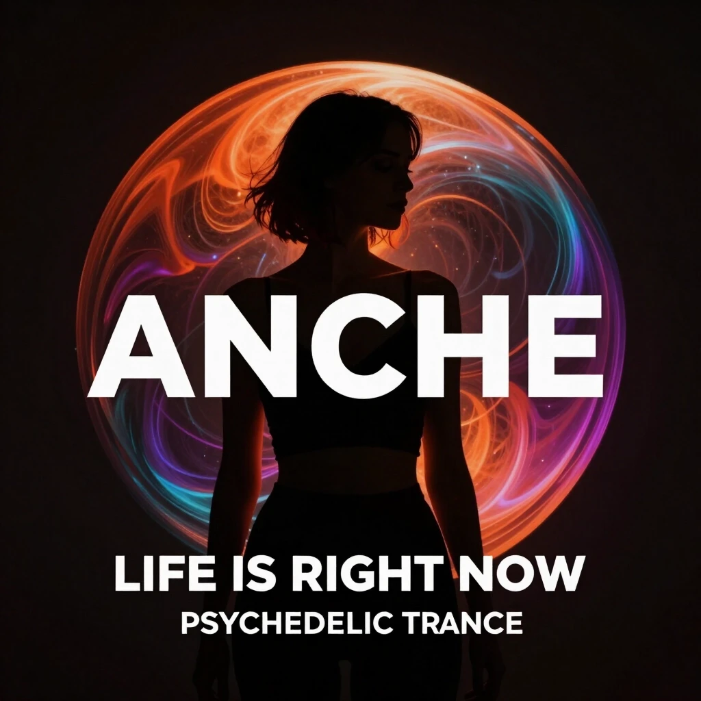 напиши Anche - Life Is Right Now в низу Psychedelic Trance,Psychedelic Rock картинку под название песни — работа пользователя Приключенческая Оптика