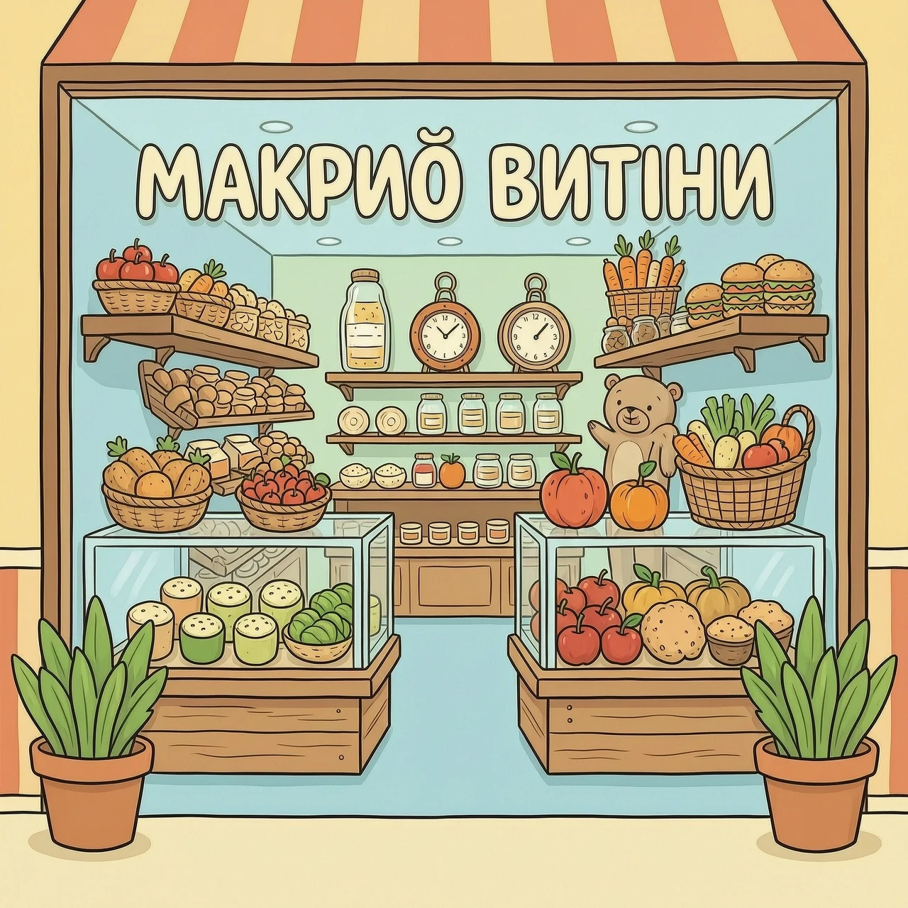 создай мультяшную витрину в магазине — работа пользователя Жемчужный Иней
