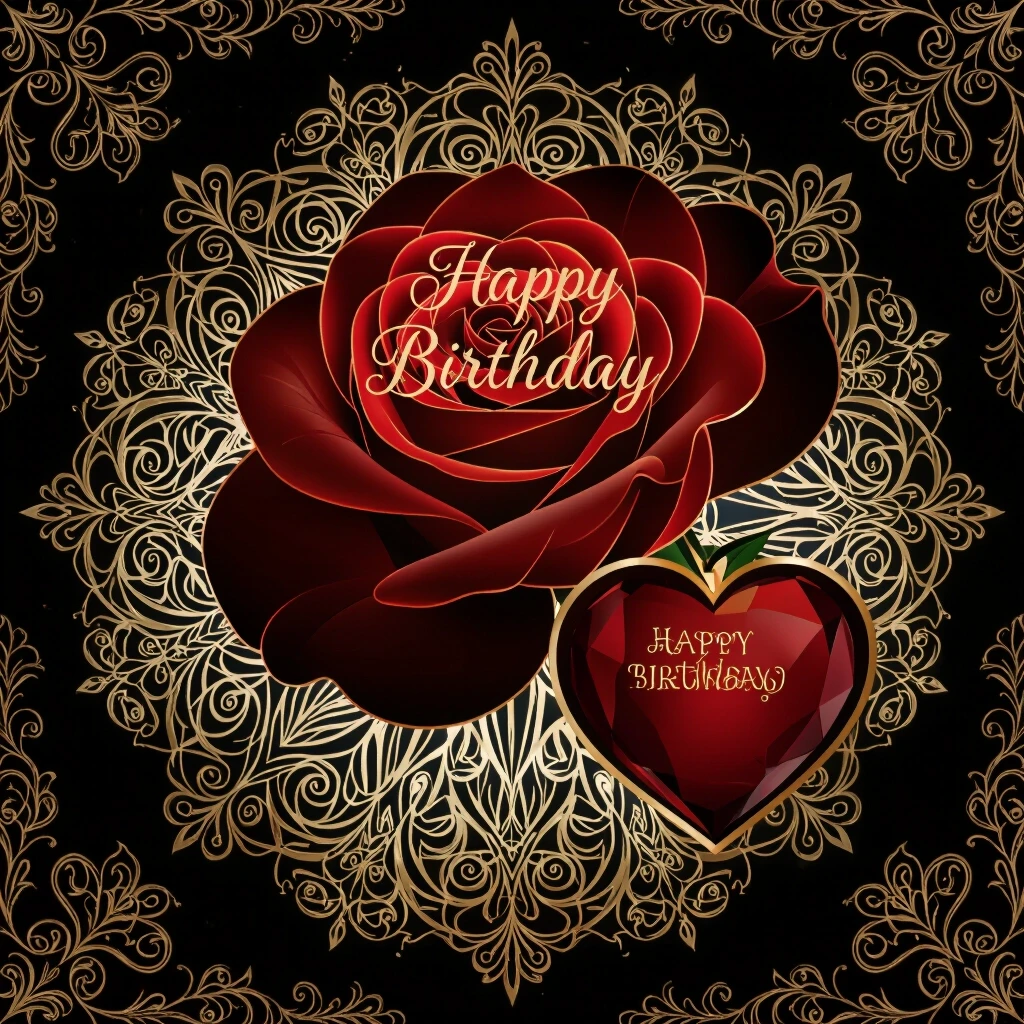 (Crystal tall glass):champagne with ice cubes and chocolate.(Birthday greeting card) Postcard design: blue and black with ((decorated with silver curls, monograms in a summer…