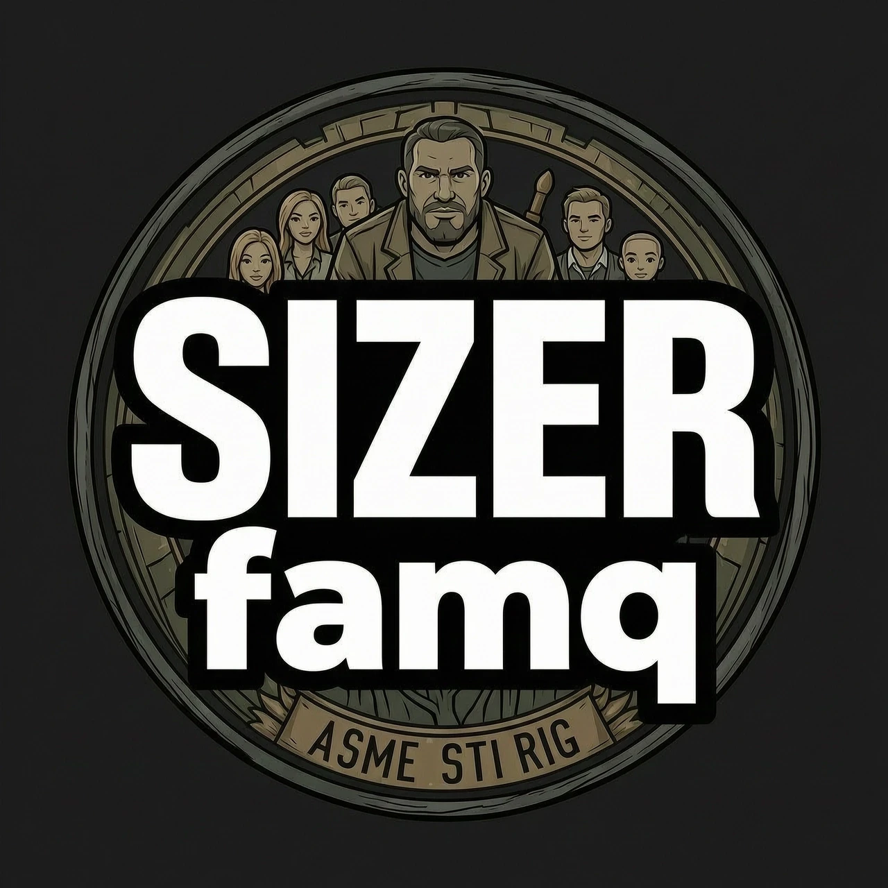 Создать логотип для семьи в гта 5 рп с названием SIZER . Фон чтобы был черным а шрифт толстыл белым цветом и ниже надписи SIZER надпись famq . На фоне должно быть что нибудь —…