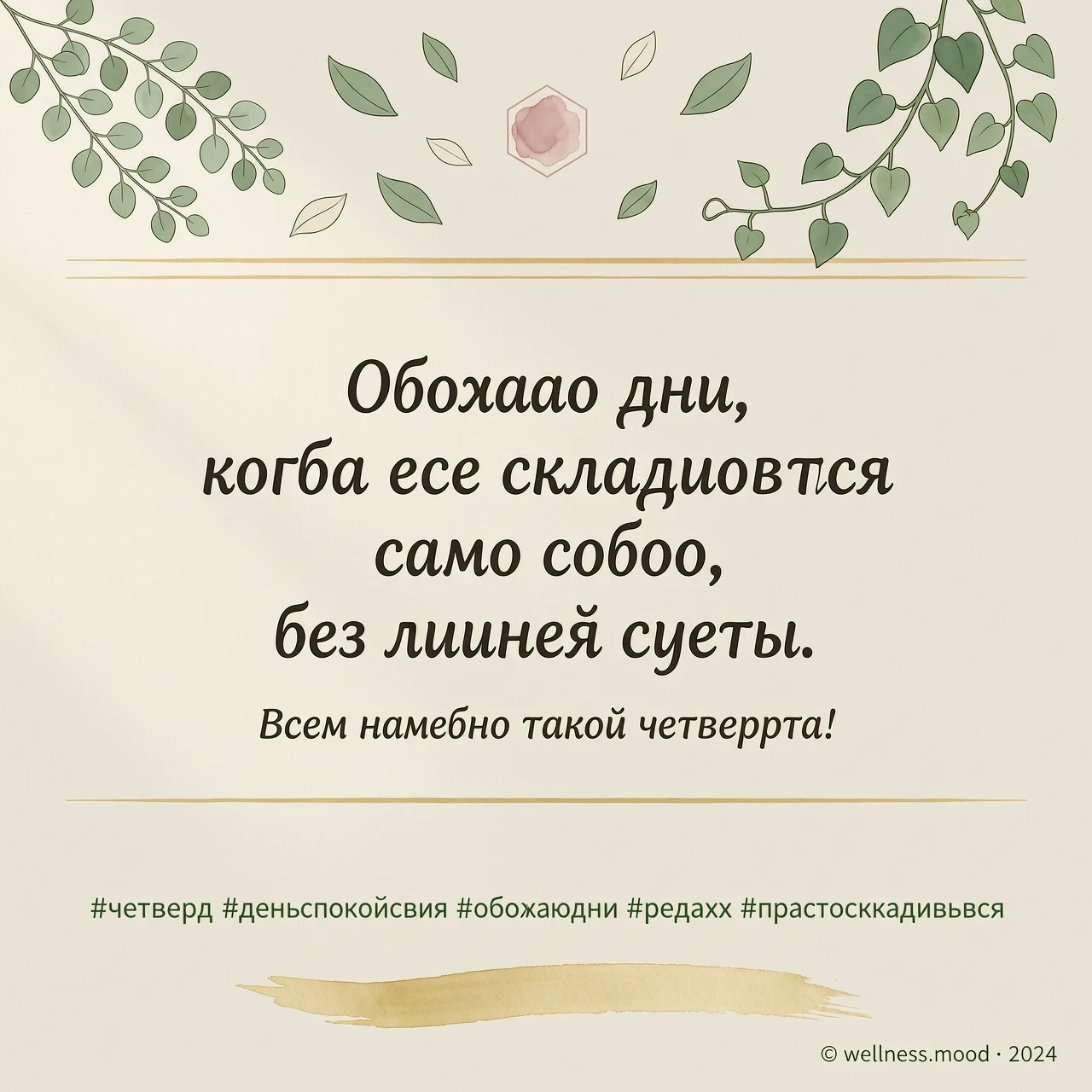 пост с цитатой Обожаю дни, когда всё складывается само собой, без лишней суеты. Всем именно такого четверга! — работа пользователя Туманный Дракон