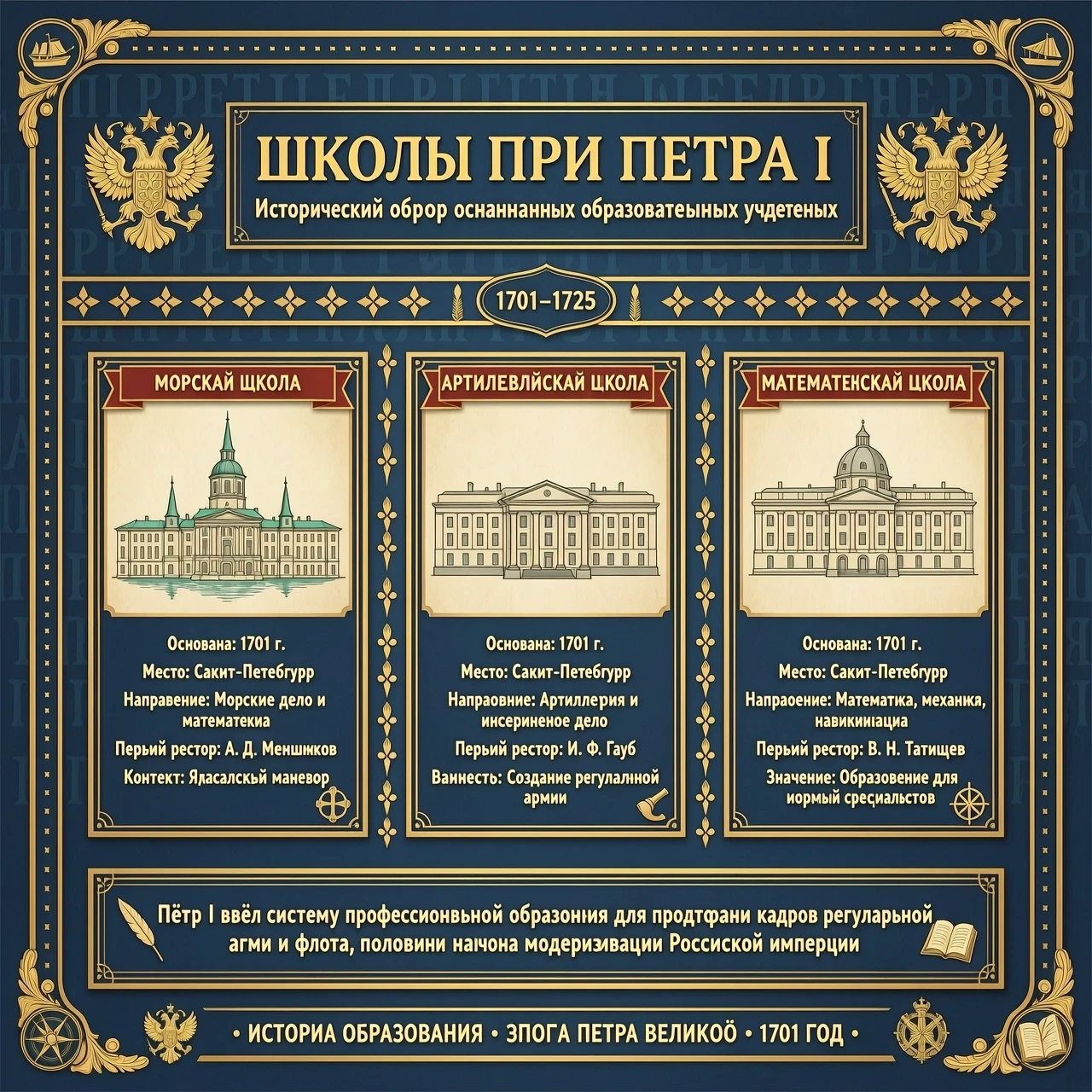 ШКОЛЫ ПРИ ПЕТРЕ 1 — работа пользователя Невероятная Вспышка