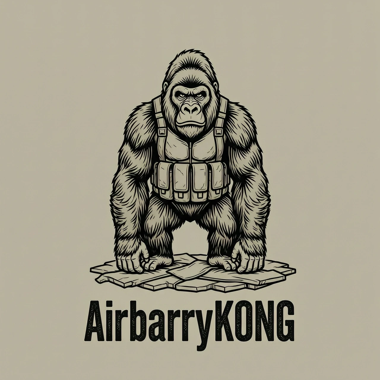 Горилла десантник с надписью внизу "AirborneKONG" Ещё вариант создать — работа пользователя Бесподобная Русалка