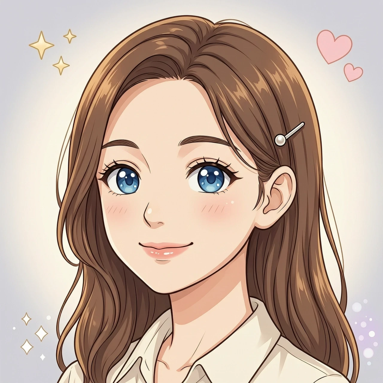 Anime-style profile avatar, close-up portrait, expressive face, clean linework, soft lighting, minimal background, centered composition, social media avatar, high detail,…