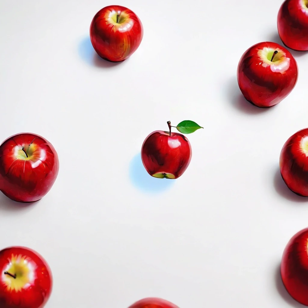 a red apple on a white table — работа пользователя Сильная Оптика