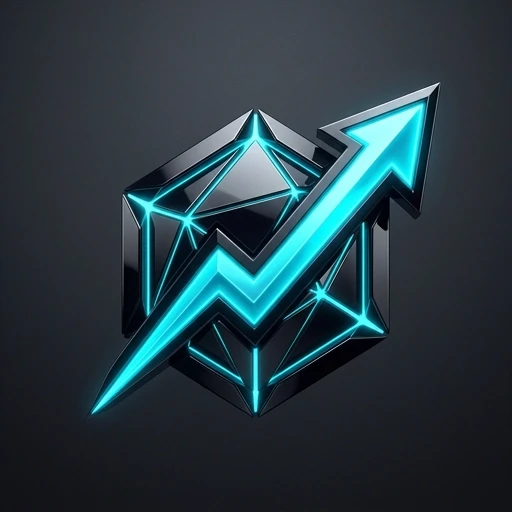 Prompt: Professional fintech logo icon for "M15". Abstract representation of a neural network node merging with a sleek upward trend vector. No grids, no candles.…