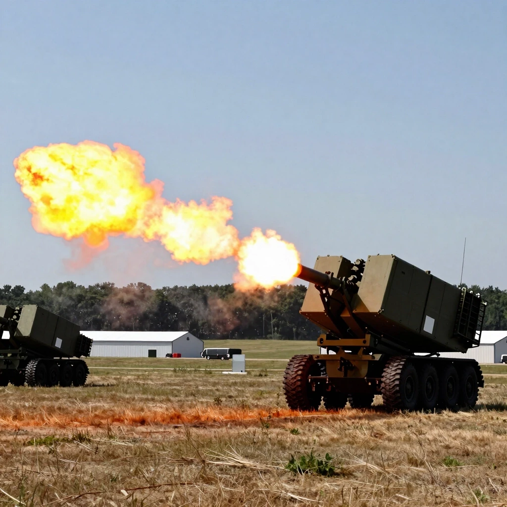 American HIMARS standing in a field in summer are firing — работа пользователя Сверхновая Секунда