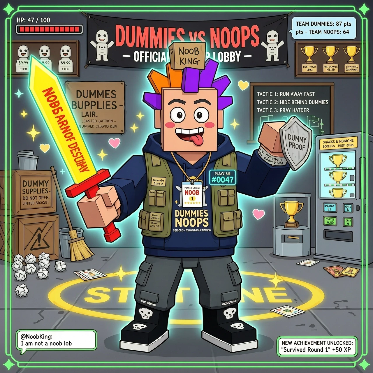 Roblox аватарка из игры Dummies vs Noobs — работа пользователя Пронзительная Паутина
