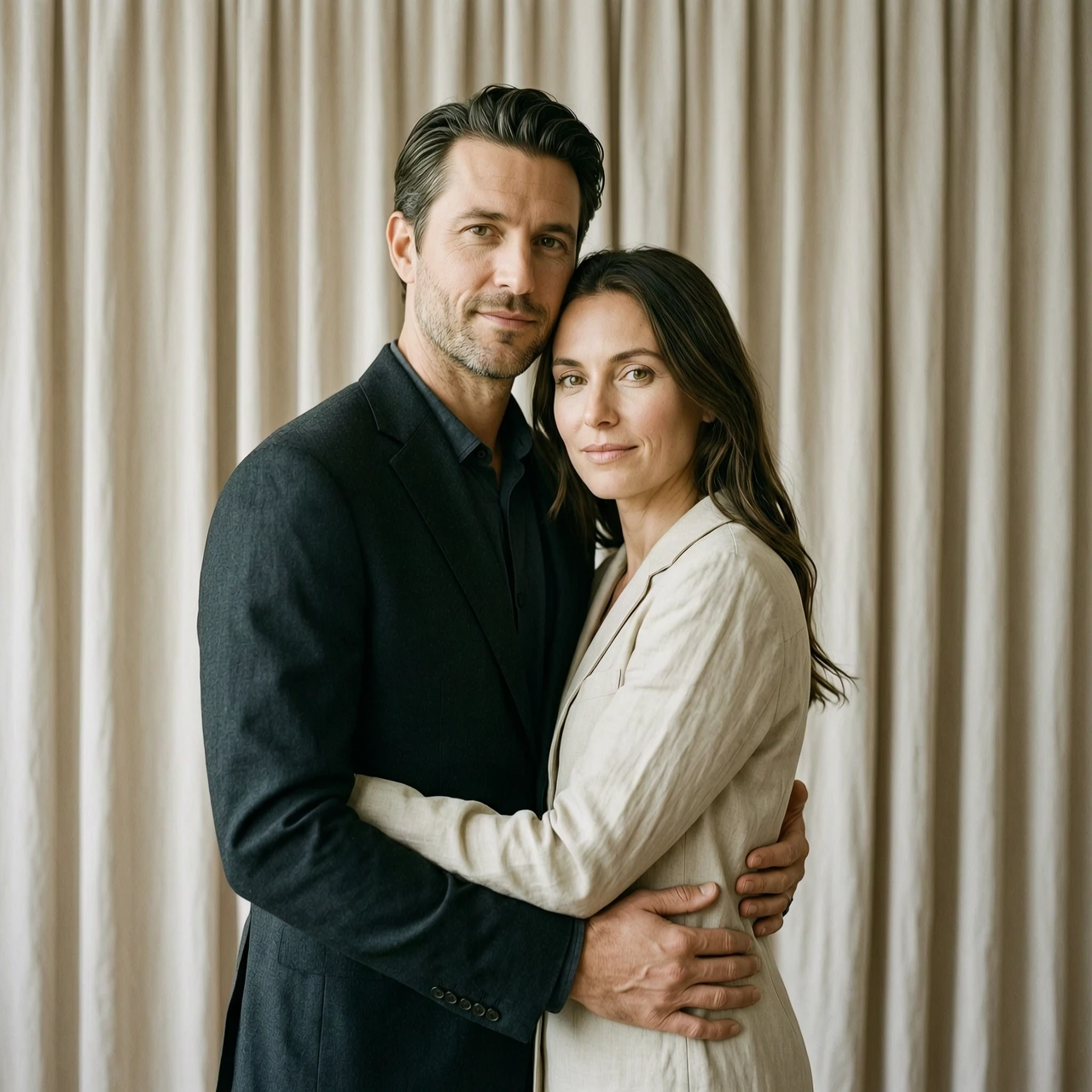 Create an ultra-realistic intimate portrait of a couple based on the provided reference photos. IMPORTANT — IDENTITY LOCK: Use the exact faces, facial features, proportions,…