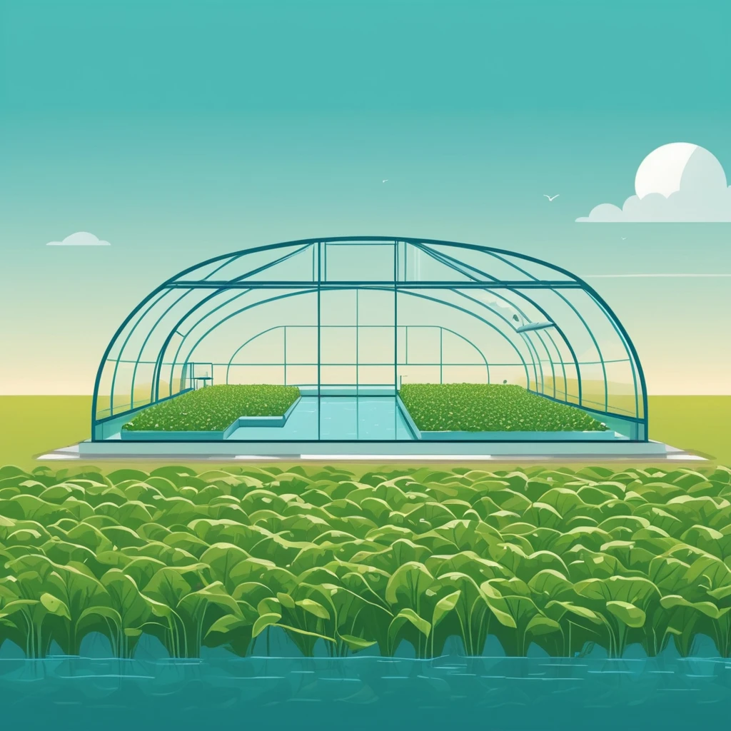 Aquatic farms, growing food in underwater greenhouses. Simple style with outlines, cute and clean — работа пользователя Огненный Синтез