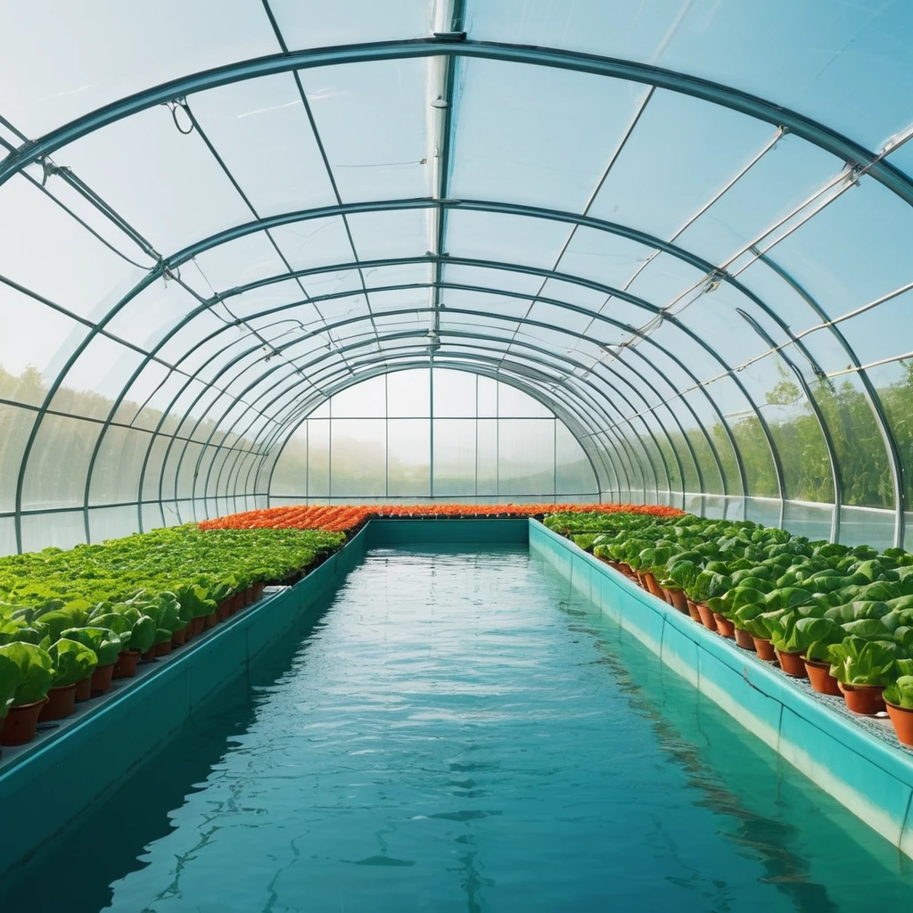 Aquatic farms, growing food in underwater greenhouses. Simple style with outlines, cute and clean — работа пользователя Огненный Синтез