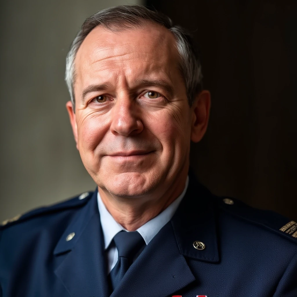 professional portrait of middle aged relaxed francian lieutenant in NATO uniform. — работа пользователя Firebat