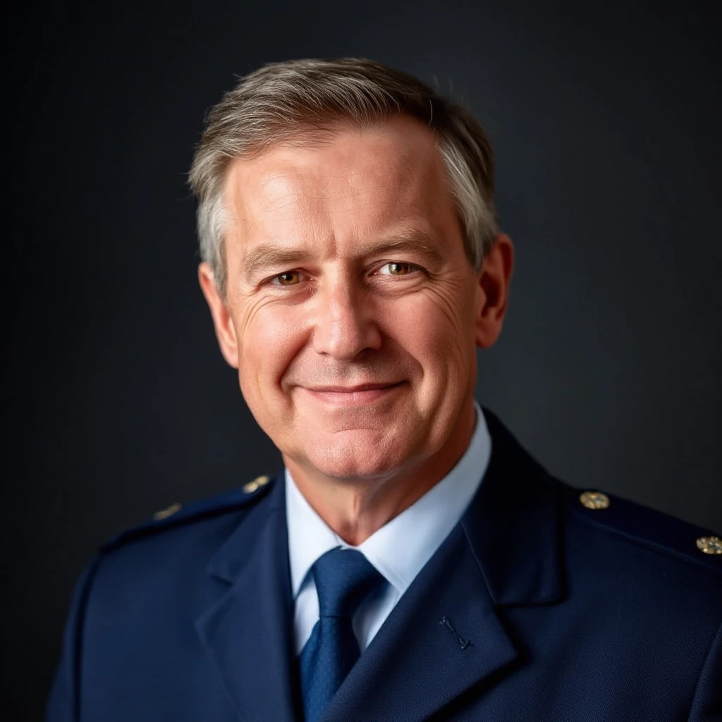 professional portrait of middle aged relaxed francian lieutenant in NATO uniform. — работа пользователя Firebat