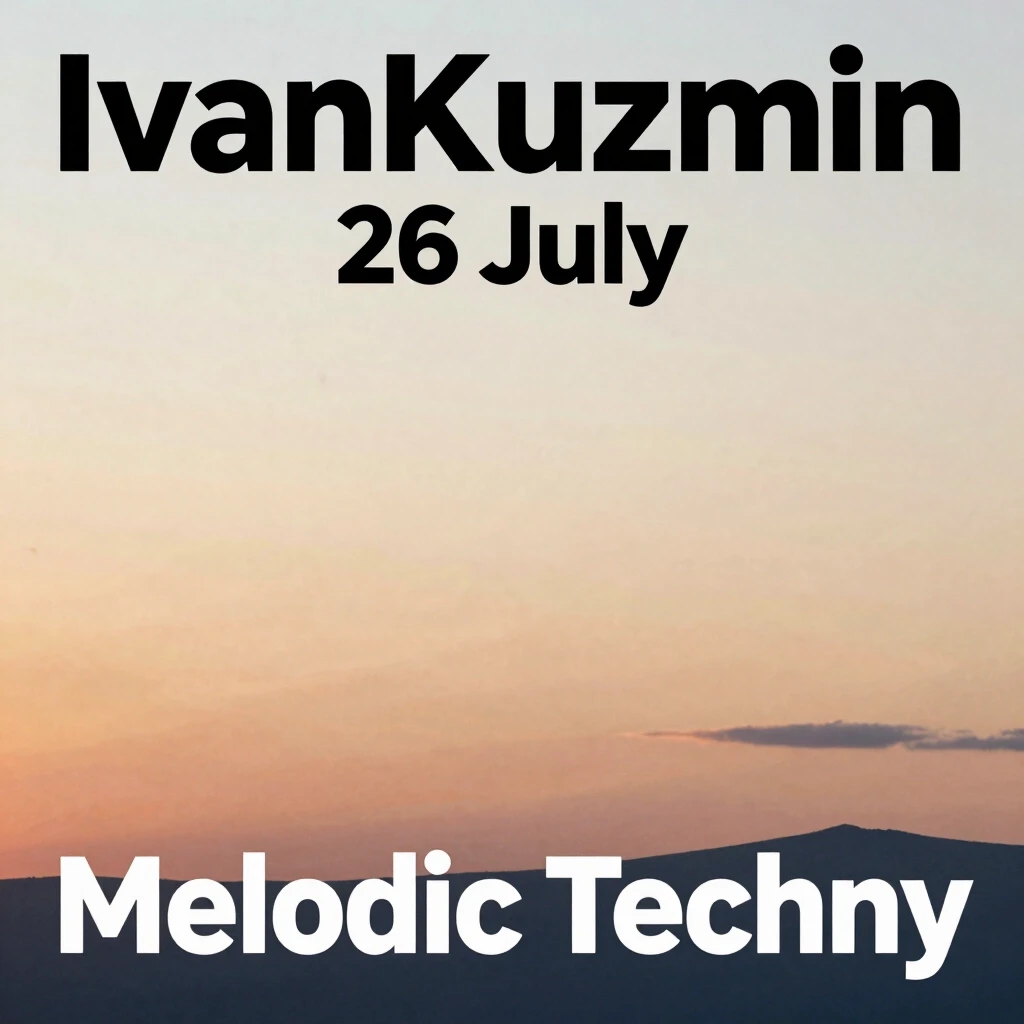 Обложка к треку в стиле Melodic Techno, исполнитель IvanKuzmin, трек называется 26 july. На обложке изображено уходящее лето и проходящее время, но она должна быть…