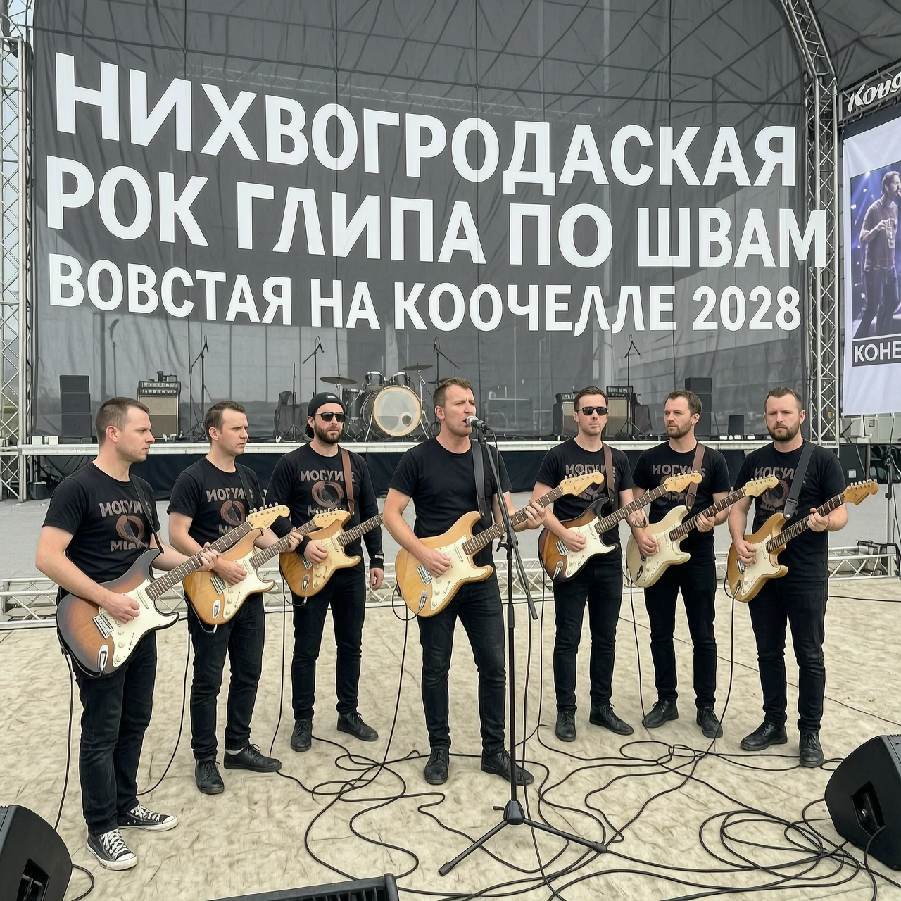 нижегородская рок группа по швам выступает на коачелле 2028 — работа пользователя Революционный Изотоп