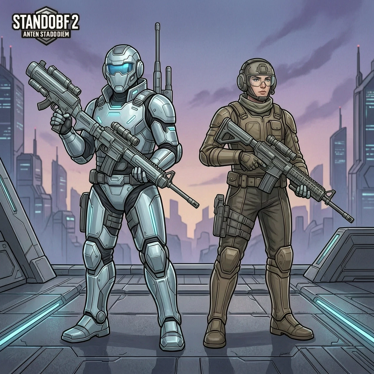 Придумай, как агенты из Standoff 2 могли бы выглядеть в другой эпохе. Например, в далёком будущем — работа пользователя Блестящий Реактор