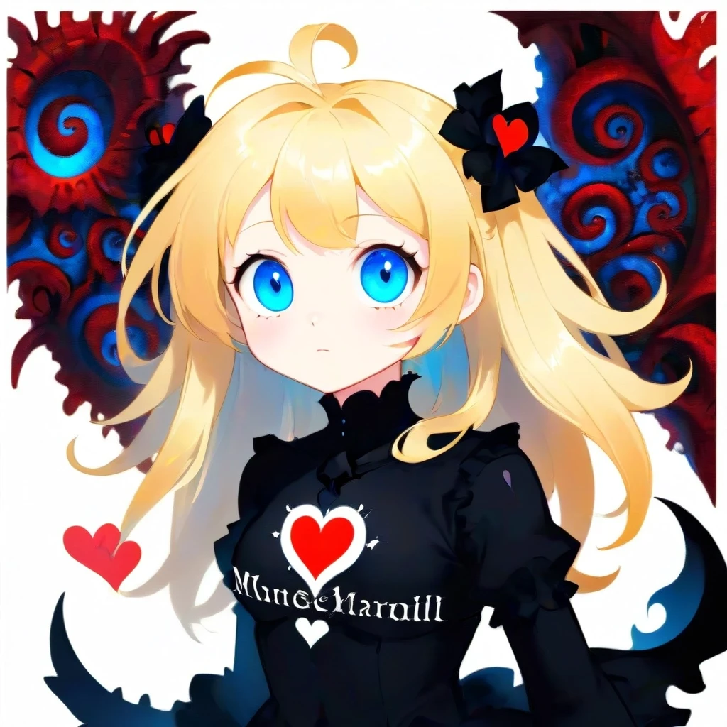 Mandelbrot fractals pretty little goth girl all in black with blonde hair blue eyes. masterpiece, museum quality, 64k, isolated white background, medium "AI art, by…