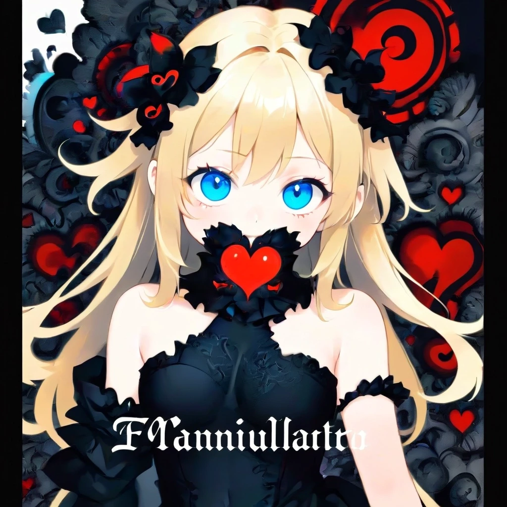 Mandelbrot fractals pretty little goth girl all in black with blonde hair blue eyes. masterpiece, museum quality, 64k, isolated white background, medium "AI art, by…