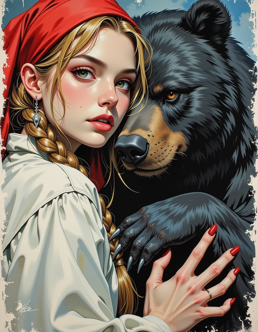 A masterpiece, in the style of the 1980s, with bold lines, dynamic strokes and rich textures, on background with a touch of nostalgia, perhaps with subtle drawings inspired by…