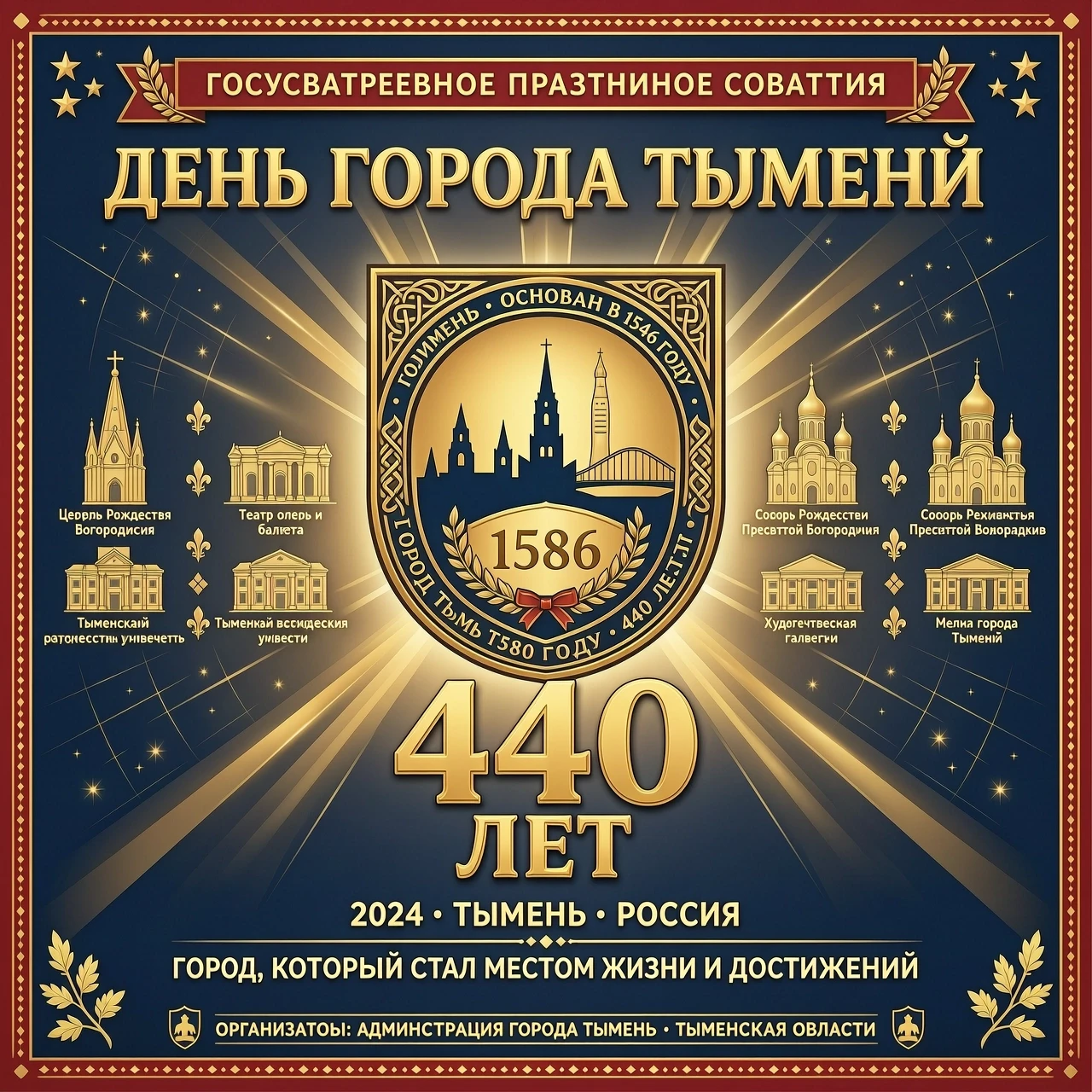 день города тюмень, 440 лет, праздничная открытка — работа пользователя Роскошная Горгона