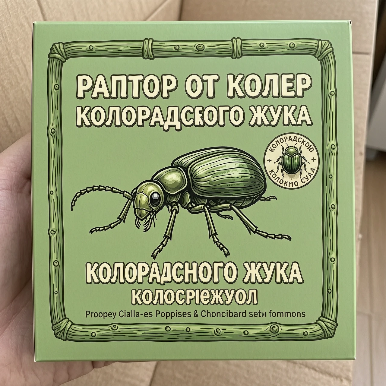 на основе моего изображения сделать изображение товара "раптор от колорадского жука" с изображением колорадского жука — работа пользователя Радостный Генератор