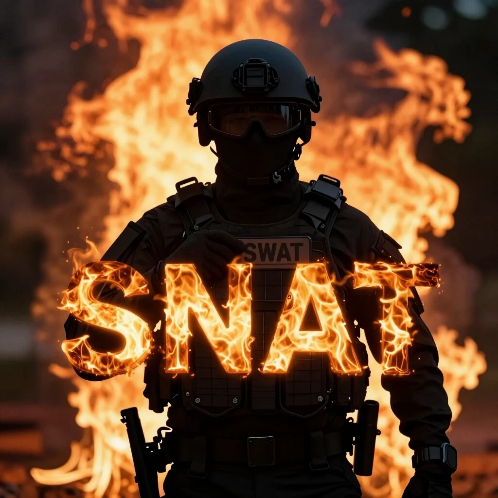 сделай картинку с надписью SWAT чтоб на заднем фоне был огонь — работа пользователя Таинственная Нирвана