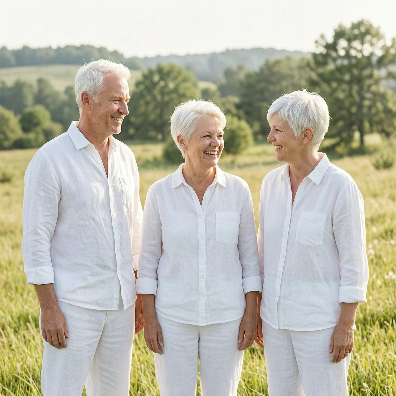 white people in white clothes with white hair — работа пользователя Настоящий Снег