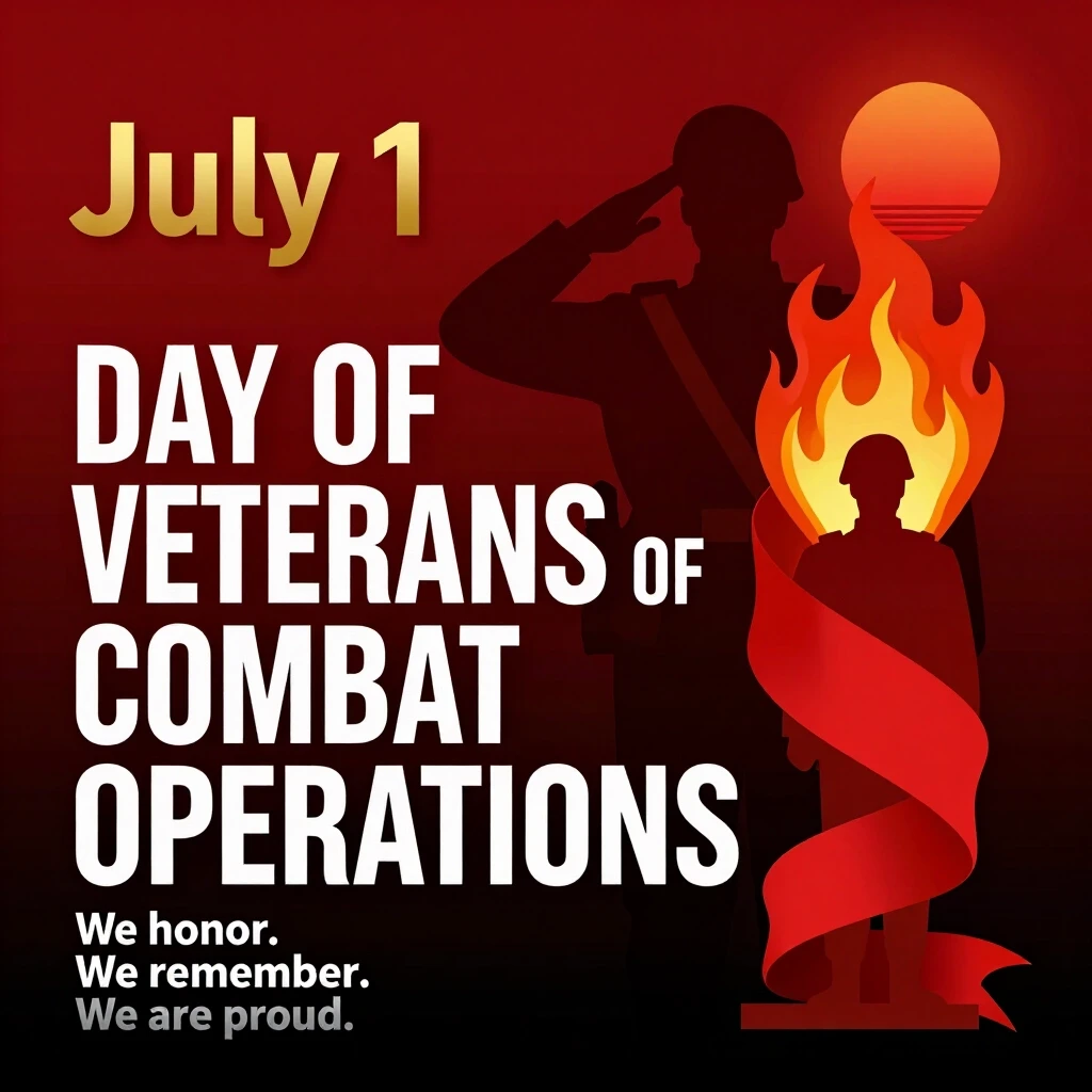Graphic design, propaganda poster art. Color palette: deep crimson red gradient to pitch black at the bottom. High contrast layout. The right side features a majestic, sweeping…