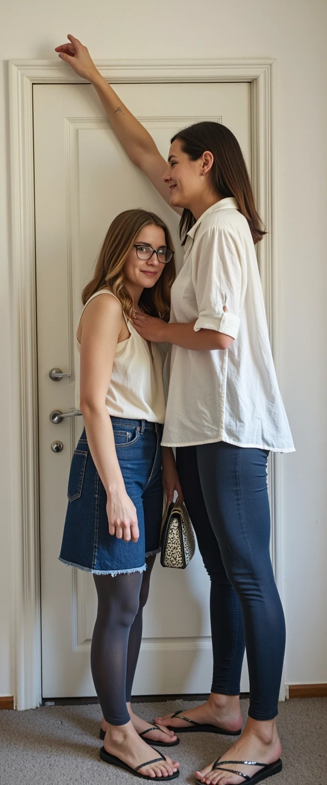 A vertical shot taken with a mobile phone camera: two friends are standing by the door in an ordinary Moscow apartment. Both of them are considered tall, and that’s the whole…