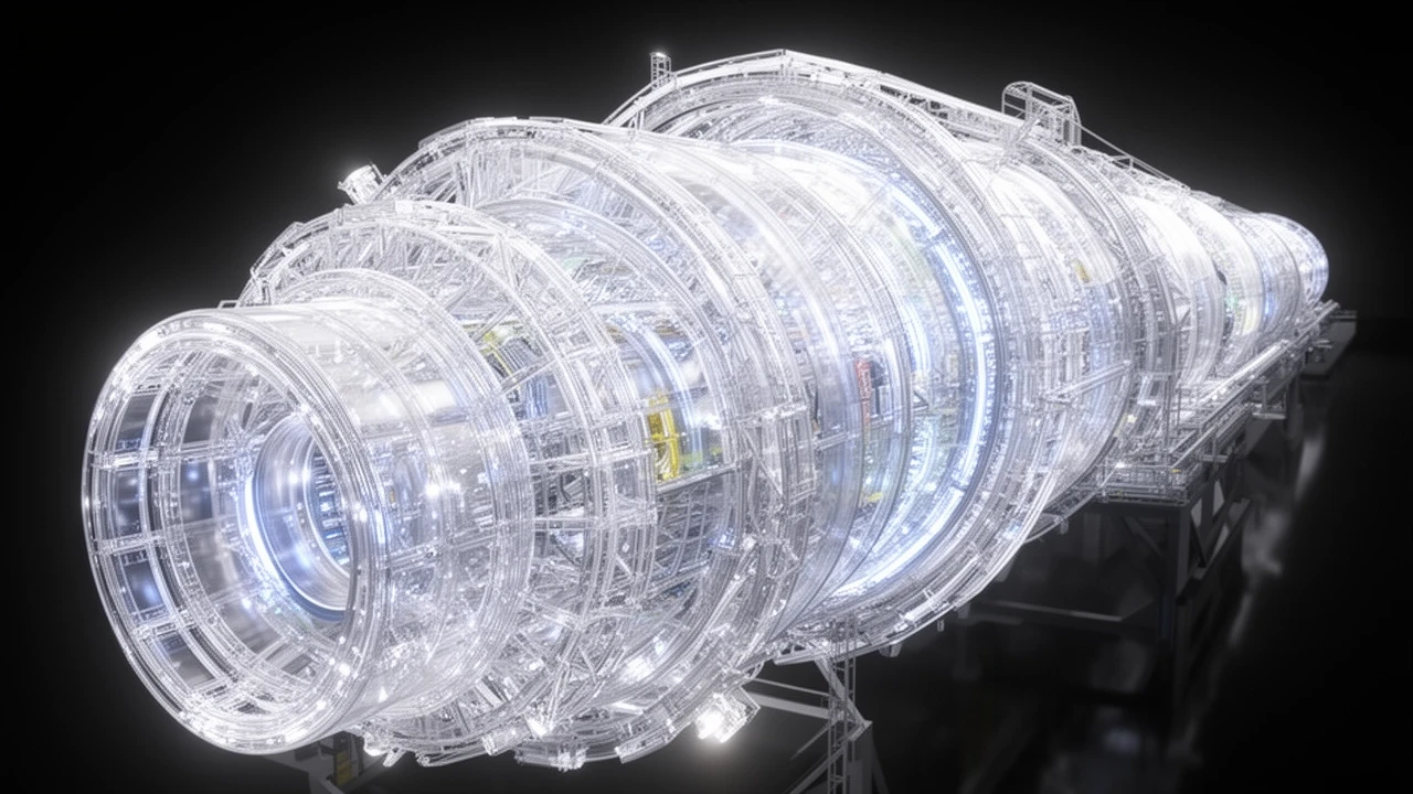 большой адронный коллайдер, 3д визуализация, 3D render, Large Hadron Collider, 3D visualization, 3D render, design, backlit, high detail, surface reflections, hi-tech из…