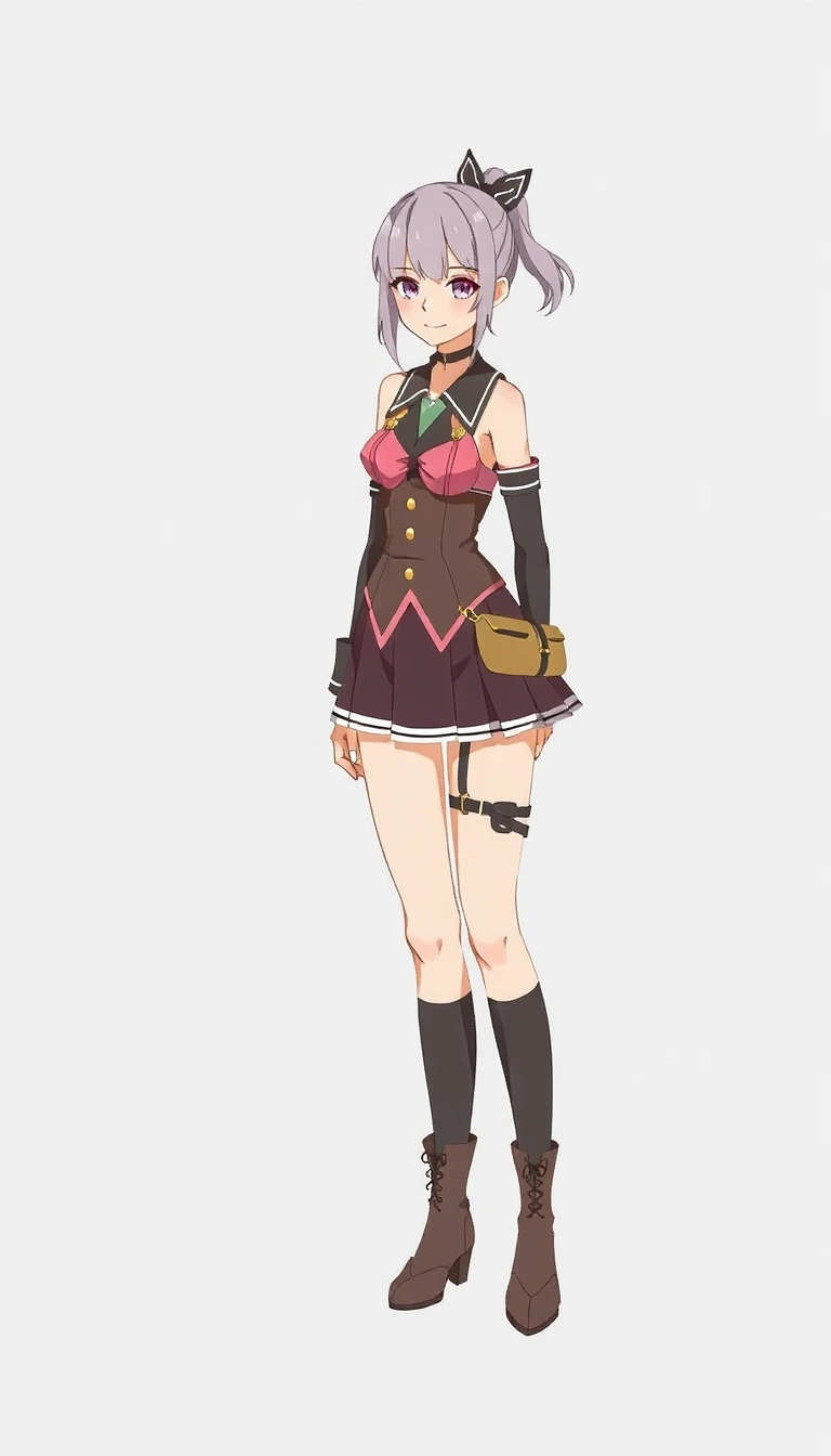 character sheet, general view. Grey background, lait, Hyperdimension Neptunia, Neptunia-woman — работа пользователя Яростный Иней