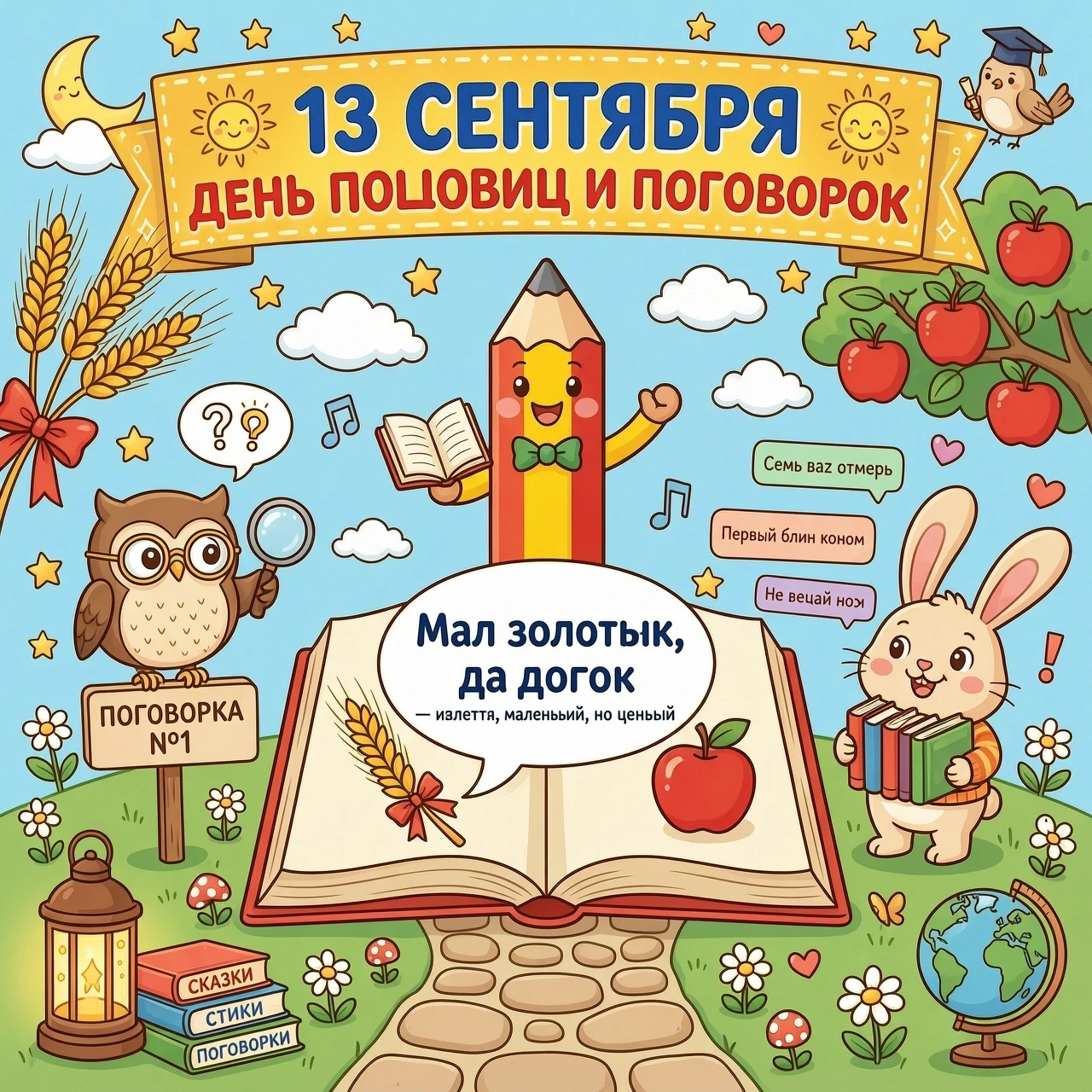 создать картинку для детей , 13 сентября день пословиц и поговорок — работа пользователя Фантастическая Роса