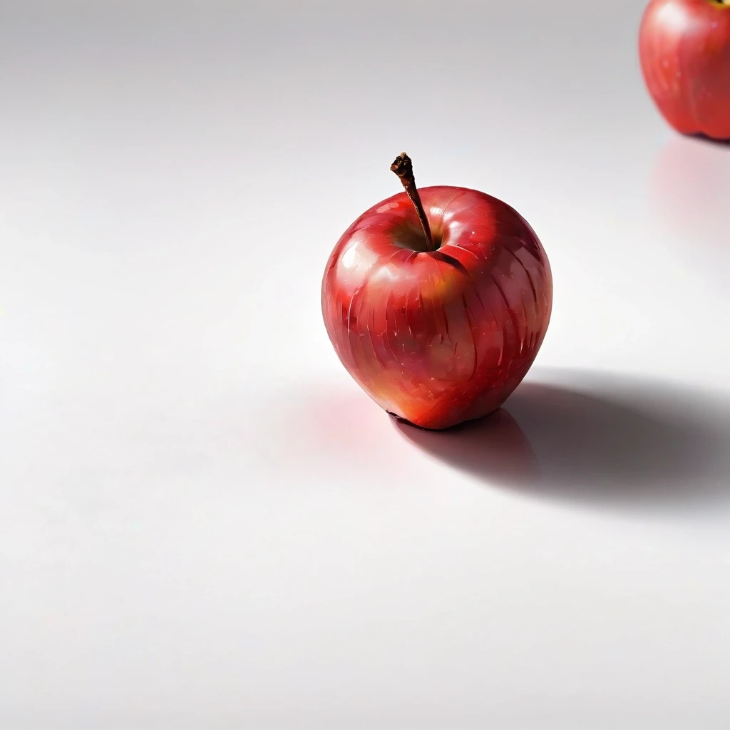 a red apple on a white table — работа пользователя Сильная Оптика