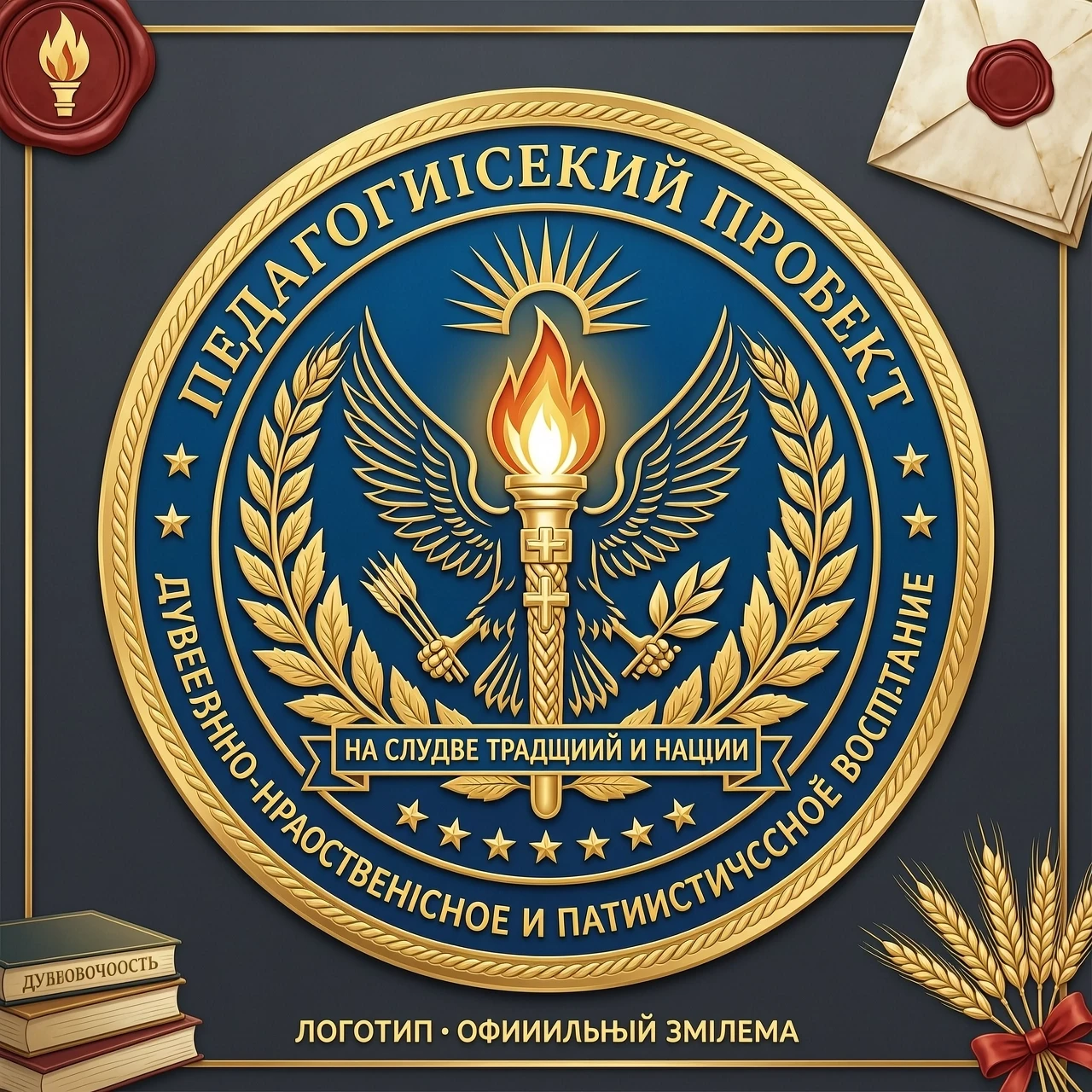 ЛОГОТИП ПЕДАГОГИЧЕСКОГО ПРОЕКТА, ОБЪЕДИНЯЮЩИЙ ДУХОВНО-НРАВСТВЕННОЕ И ПАТРИОТИЧЕСКОЕ ВОСПИТАНИЕ — работа пользователя Лукавый Пандемон