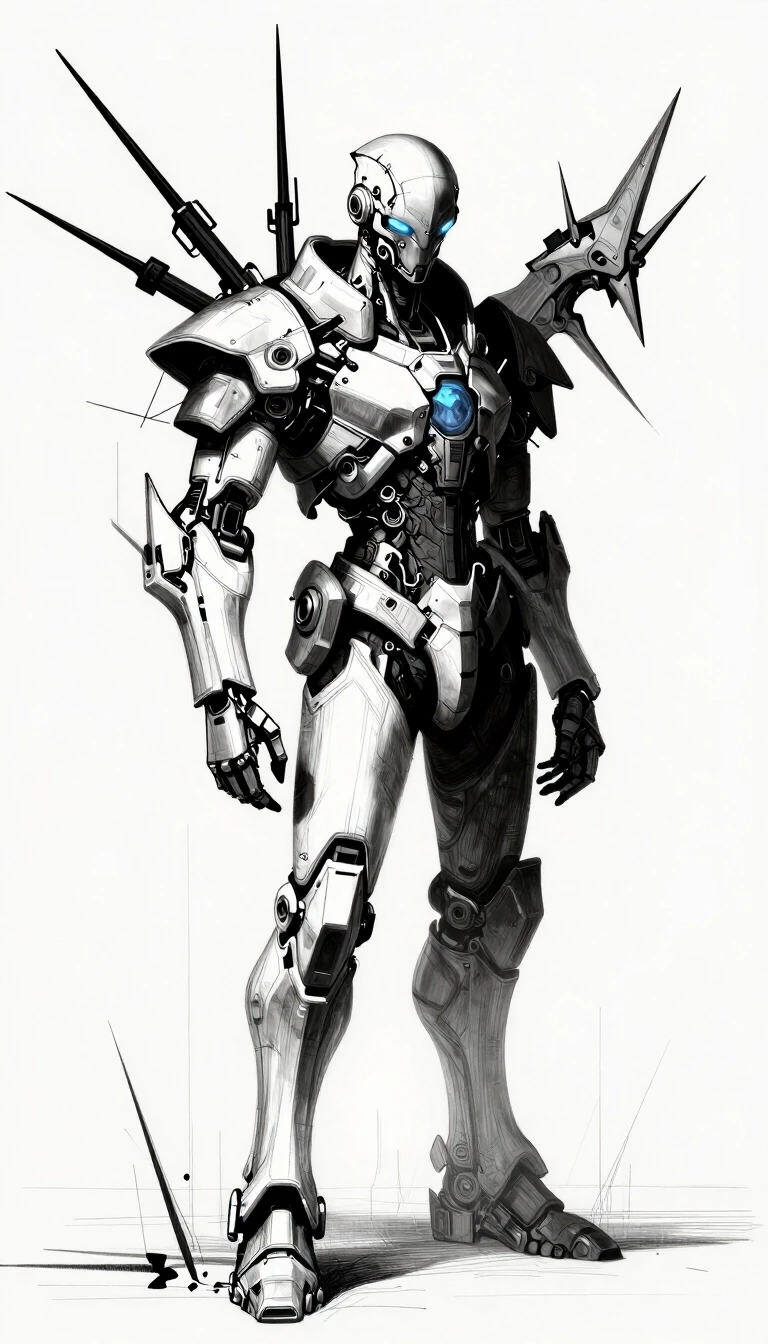creatures cyberpunk illusion disproportionately. четкие обрывистые pencil линии, концепт high detail. — работа пользователя Фантастический Риф