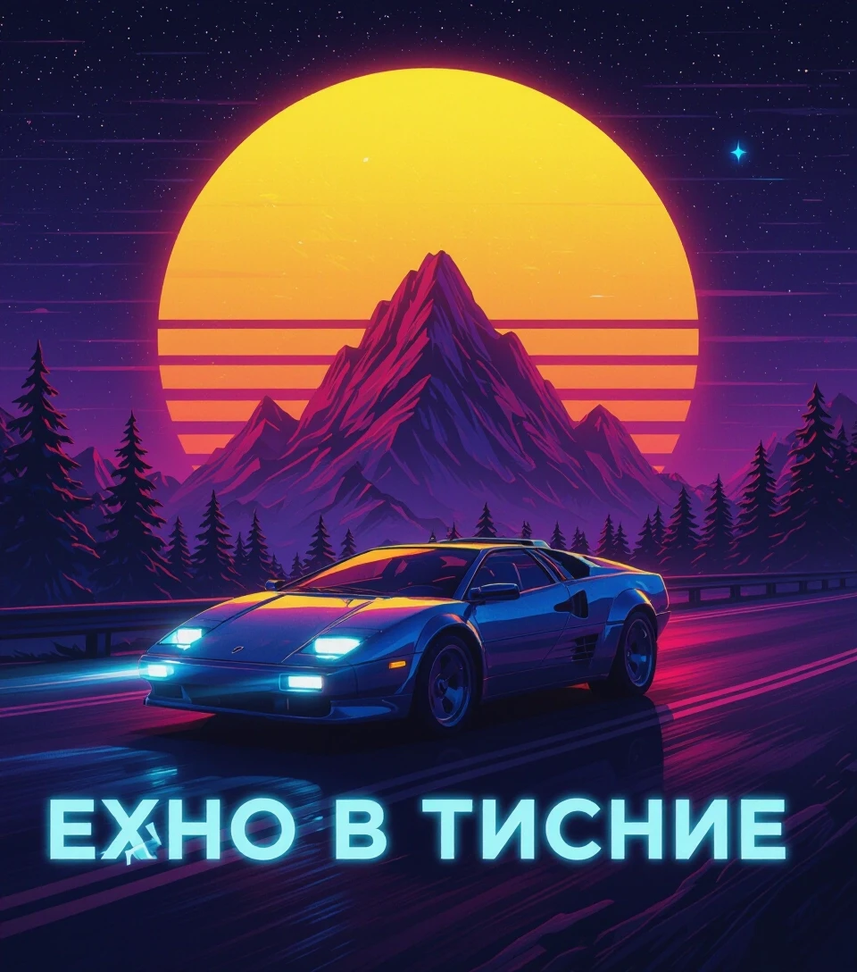 Эхо в тишине synthwave, retrowave — работа пользователя Быстрая Паутина