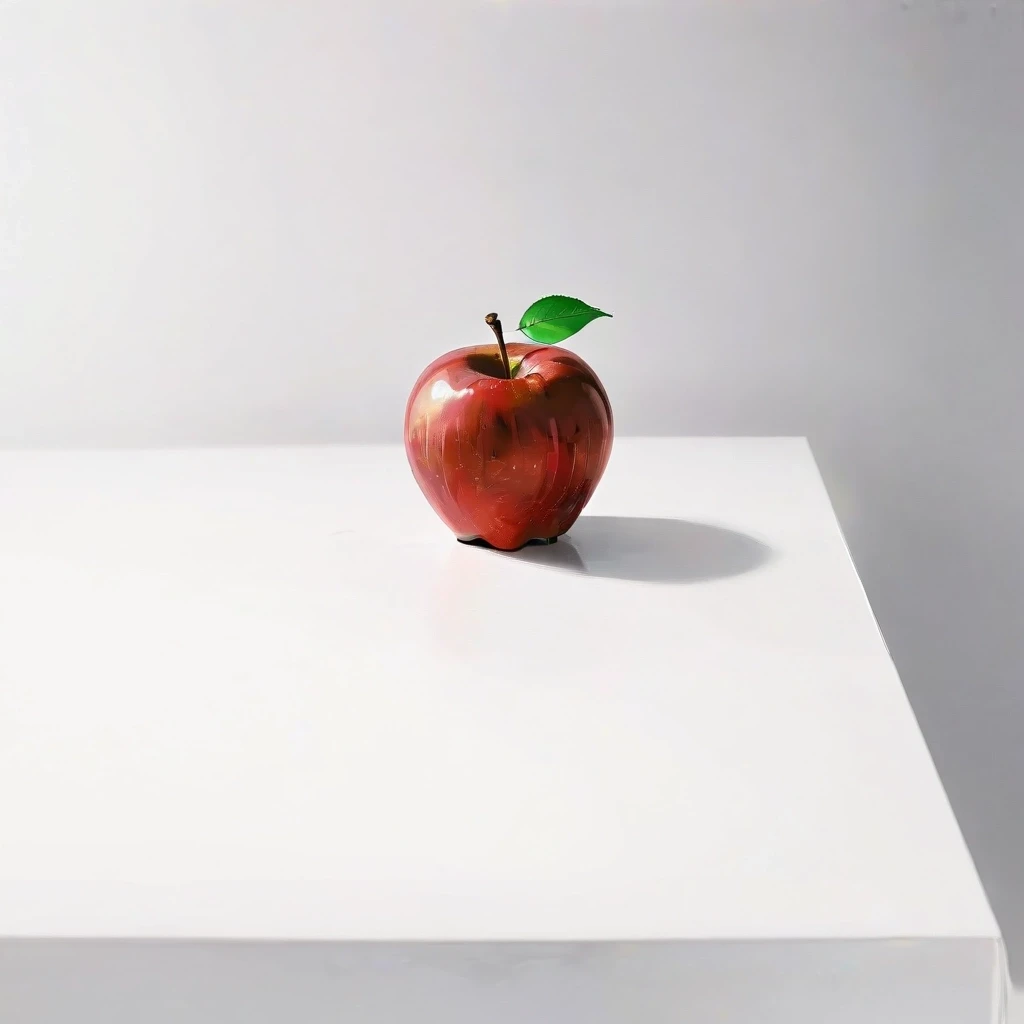 a red apple on a white table — работа пользователя Сильная Оптика